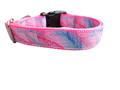 Textured Pink Leaves Nylon Dog Collar