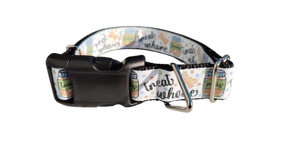 Treat Whore Glitter Nylon Dog Collar