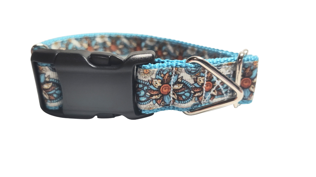 Western Floral Nylon Dog Collar