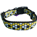 Beehive Black Nylon Dog Collar MD, LG, XL, Leash