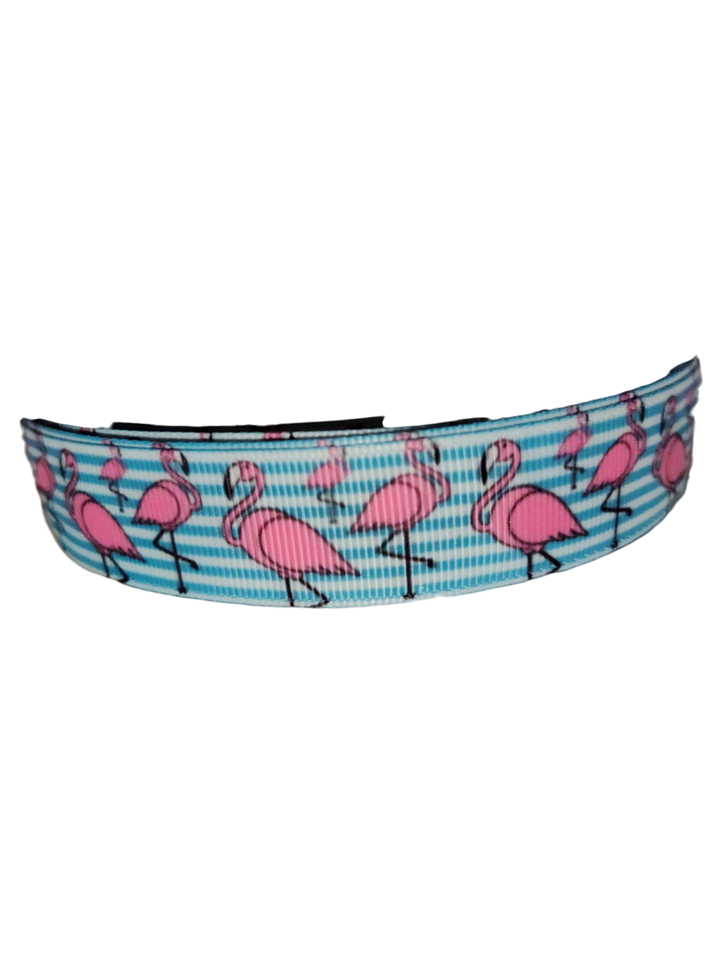 Flamingo Stripes Nylon Dog Collar