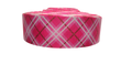 1.5" Wide Pink Plaid Nylon Dog Collar