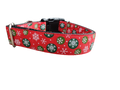 Snowflake Polka Dots Nylon Dog Collar