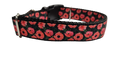 Red Poppy Flowers Nylon Dog Collar
